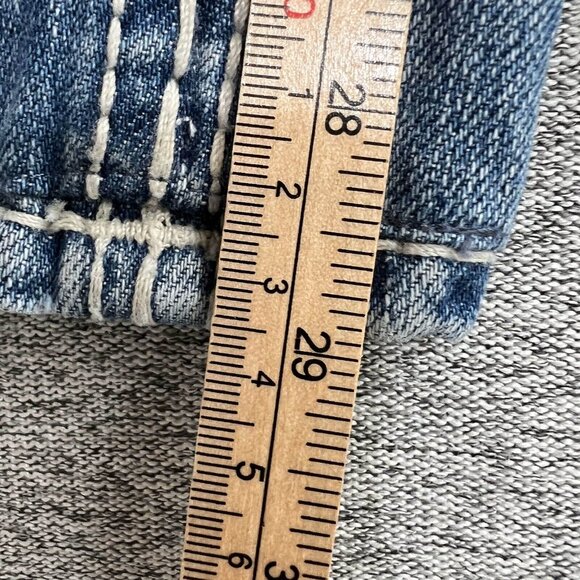 True Religion Jeans Women 27 Blue Light Wash 100% Cotton Low Rise USA Western - Picture 10 of 16